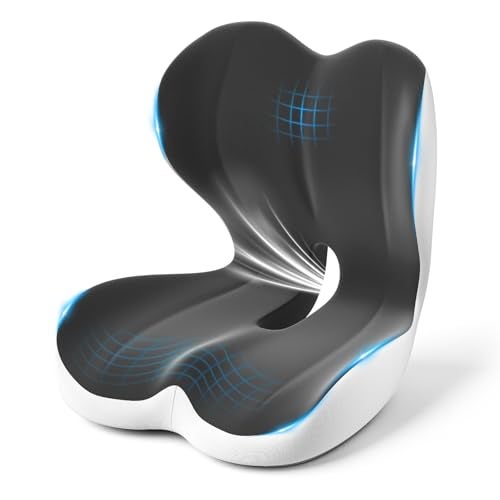 YLSCOO Seat Cushion, Memory Foam Car Seat Cushion with L-Shaped Ergonomic Design, Tailbone Pain & Sciatica Pain Relief Cushion for Office Chair, Car, Truck Drivers, Long Work Sessions and Wheelchair - Image 1