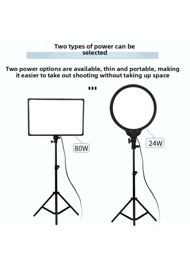 Generic - LED Panel Light Full Screen Photography Light Fill Light No Shadow Professional Live Light CE FCC Net Red Light Full Screen-Light Source Color:12-inch Round - Image 1