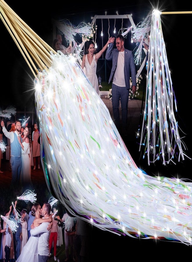 مجموعة سيمجوينج المكونة من 24 قطعة من عصي الزفاف المضيئة، عصي LED لامعة، شرائط مضيئة، ألعاب نارية لحفلات الزفاف، هدايا تذكارية، دعائم حفلات أعياد الميلاد (زينة بيضاء لامعة). - Image 1
