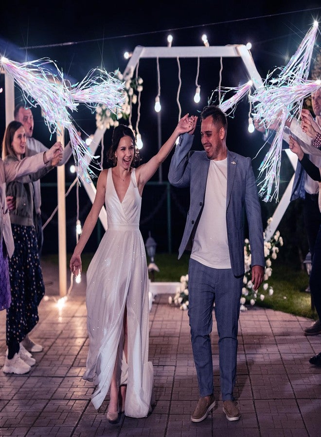 مجموعة سيمجوينج المكونة من 24 قطعة من عصي الزفاف المضيئة، عصي LED لامعة، شرائط مضيئة، ألعاب نارية لحفلات الزفاف، هدايا تذكارية، دعائم حفلات أعياد الميلاد (زينة بيضاء لامعة). - Image 3