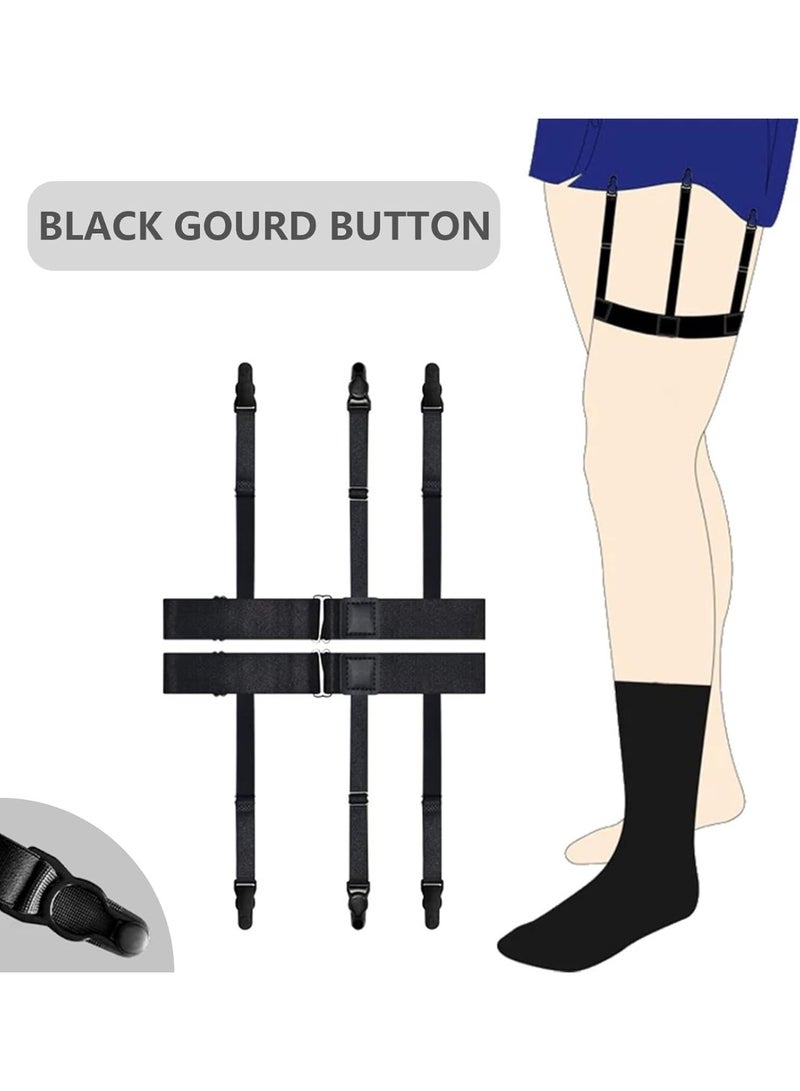 Shirt Stays for Men, Adjustable Elastic Shirt Garters with Non-Slip Clips, Shirt Holders Keep Shirt Tucked In, Shirt Tuckers Suspenders for Military, Police, Business Wear, Black, One size - Image 4