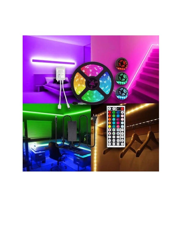 Generic 5050 RGB LED Light Waterproof Flexible Rope Light Strip + 44 Key RGB LED Controller + Power Adapter 12V 5A 60W Outdoor Lighting  - Image 4