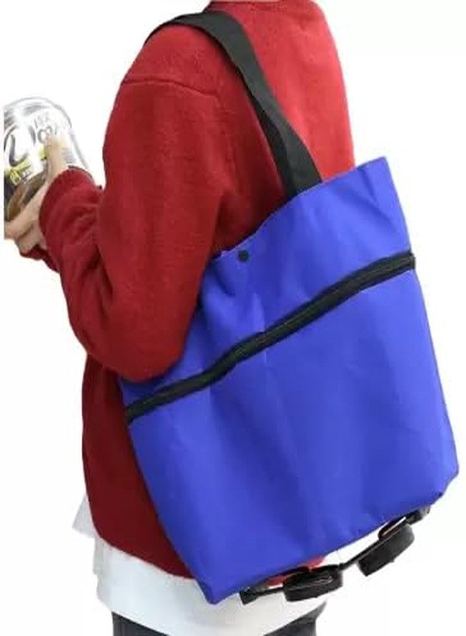 Cospex Shopping Bag with Wheels, Artue Foldable Shopping Trolley Bag with Wheels Collapsible Shopping Cart Reusable Foldable Grocery Bags Travel Bag - Image 4
