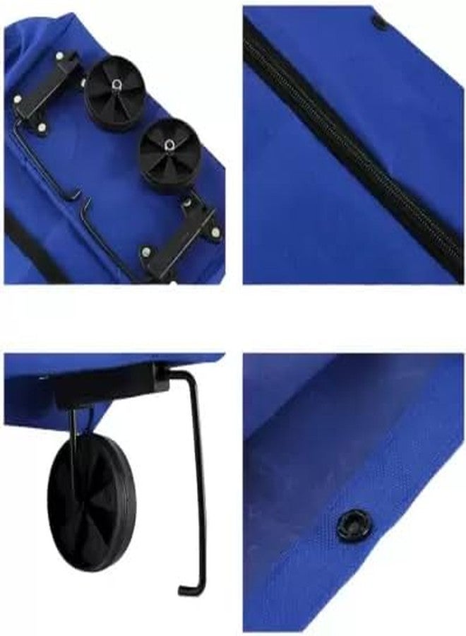 Cospex Shopping Bag with Wheels, Artue Foldable Shopping Trolley Bag with Wheels Collapsible Shopping Cart Reusable Foldable Grocery Bags Travel Bag - Image 3