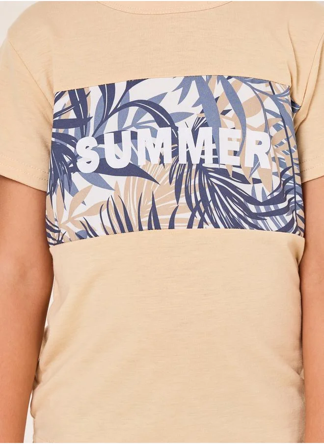 Styli Tropical Print T-Shirt & Shorts Set
