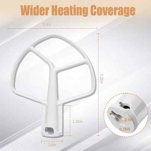 Swess K5AB K5SS Stand Mixer Flat Beater Blade 𝐊𝟓𝐀𝐁 𝐊𝟓𝐒𝐒 for KitchenAid Paddle Attachment 5-QT Coated Flat Beater 9707670 W10807813 PS983355 AP3881259 - Image 2