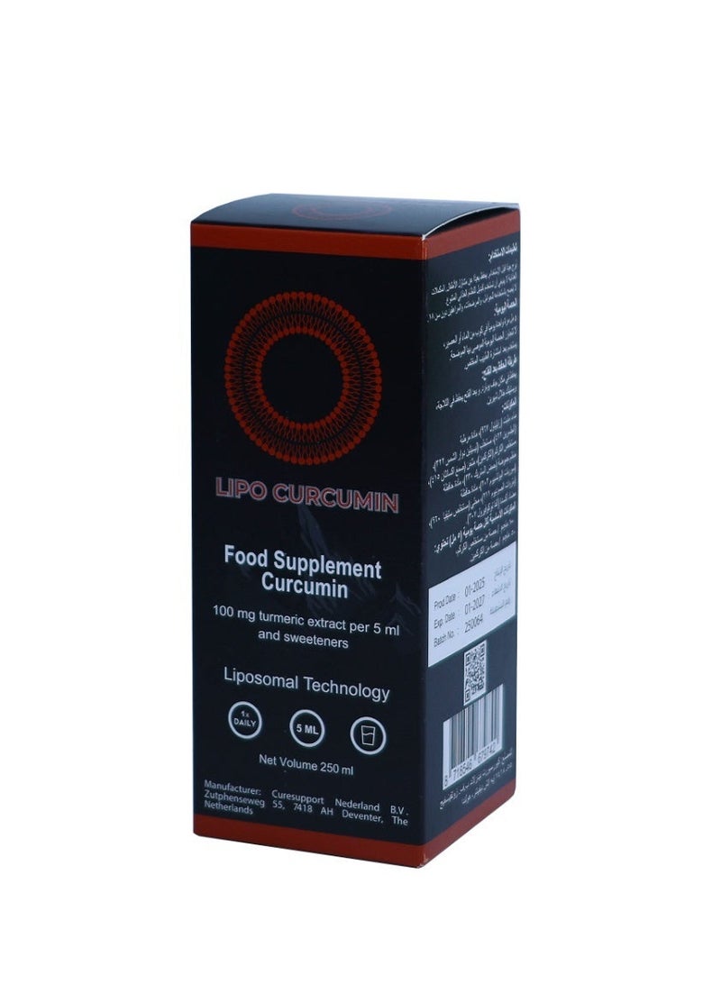 curesupport Lipo Curcumin Liquid with Liposomal Technology for Higher Absorption – 100 mg Curcumin per 5 ml – 100 ml - Supports Joint Health and Flexibility - Image 3