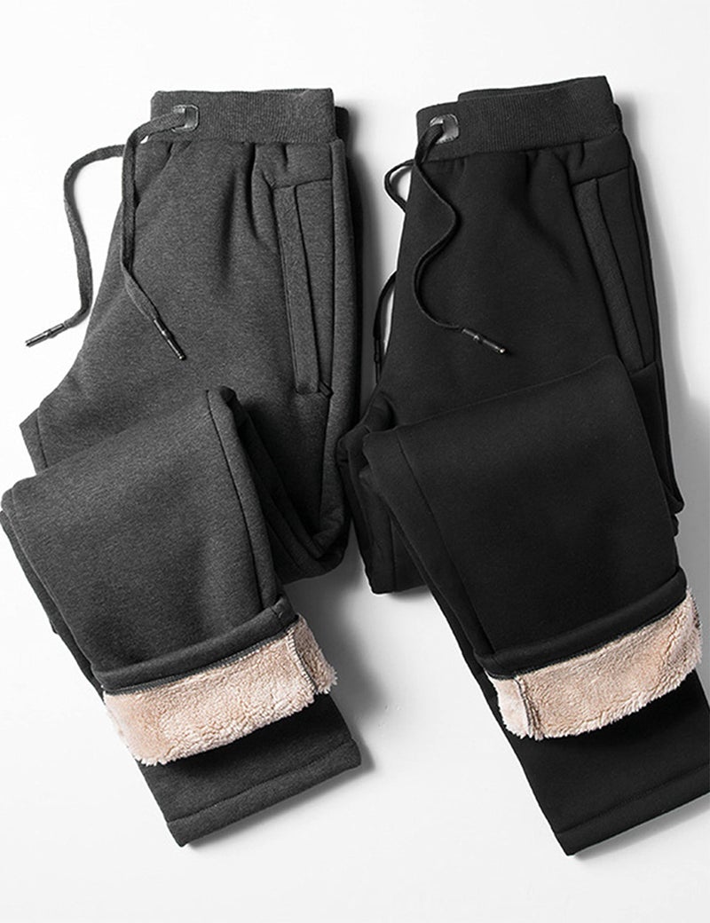 Lentta Men's Casual Winter Warm Sherpa Lined Athletic Jogger Fleece Sweatpants Pantsï¼ˆBlack02-Mï¼‰ - Image 3
