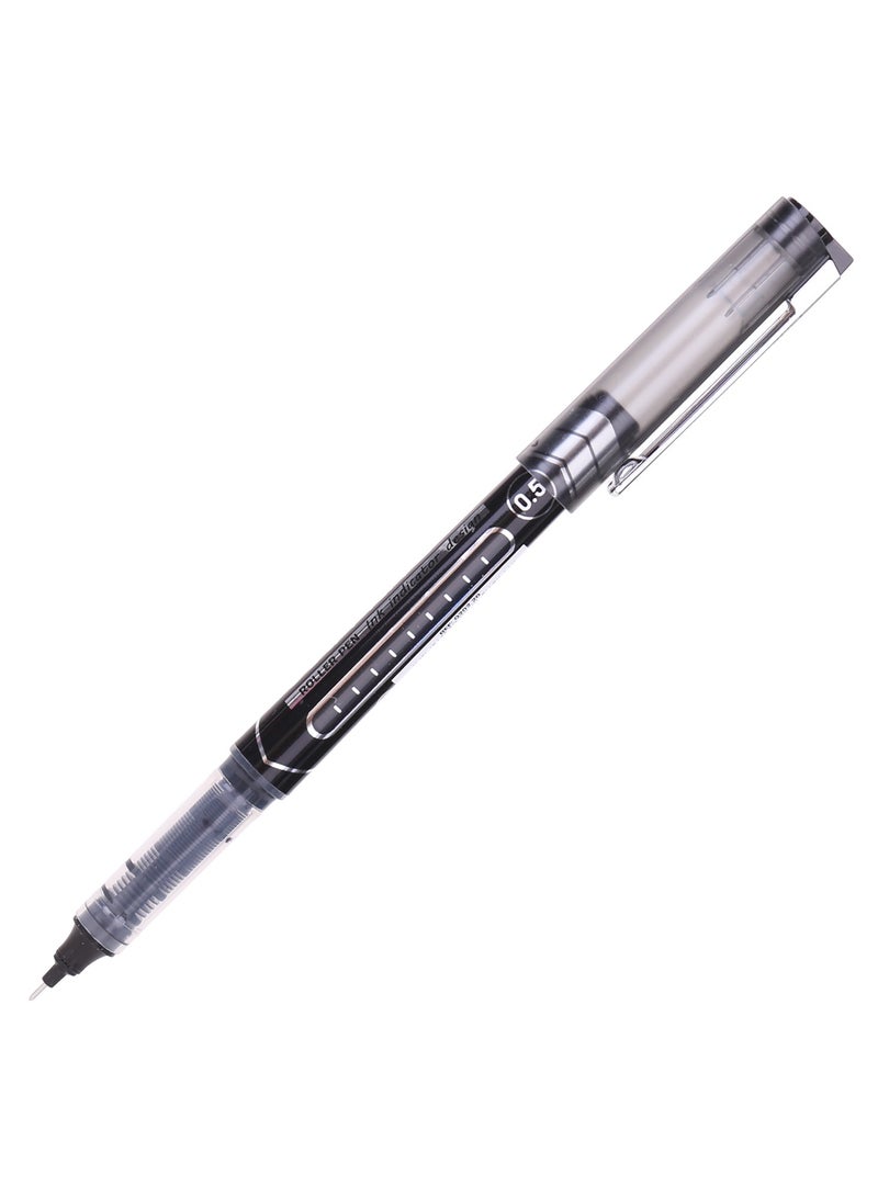 ديلي قلم رولر EQ20220 برأس 0.5مم، 12 قطعة باللون الأسود – مثالي للمكتب والدراسة ومهام الكتابة - Image 5