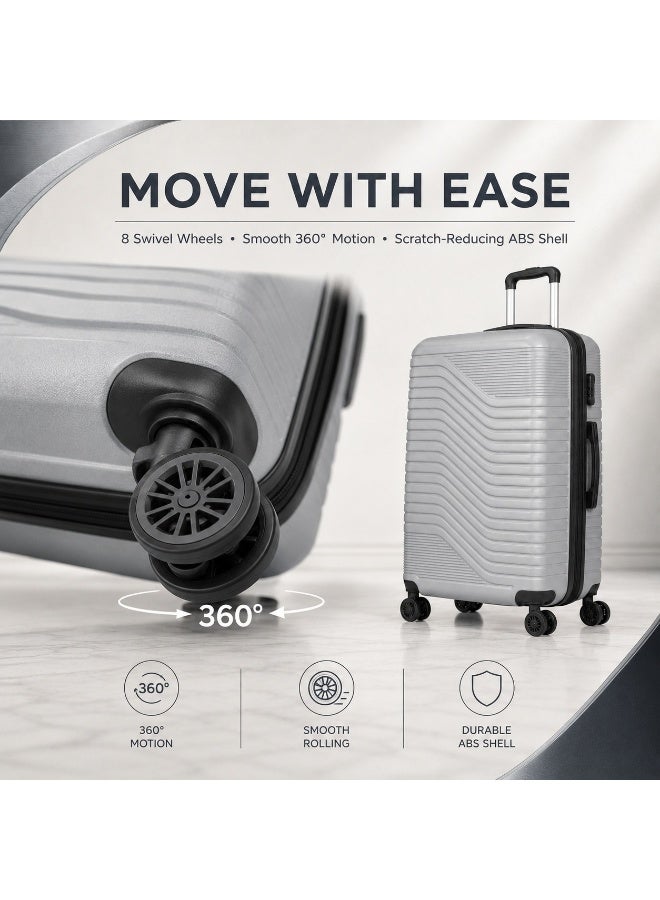 3-Piece Trolley Luggage Set with Spinner Wheels – 20, 24 & 28 Inch Travel Suitcases for Organized Packing - Image 5