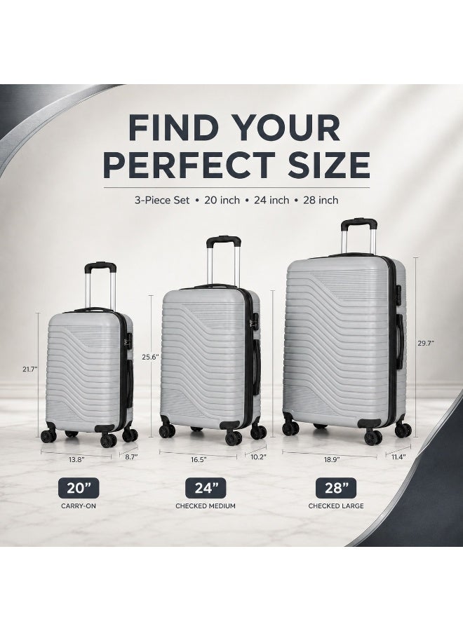 3-Piece Trolley Luggage Set with Spinner Wheels – 20, 24 & 28 Inch Travel Suitcases for Organized Packing - Image 2