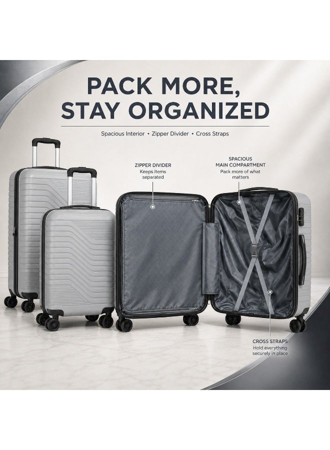3-Piece Trolley Luggage Set with Spinner Wheels – 20, 24 & 28 Inch Travel Suitcases for Organized Packing - Image 3