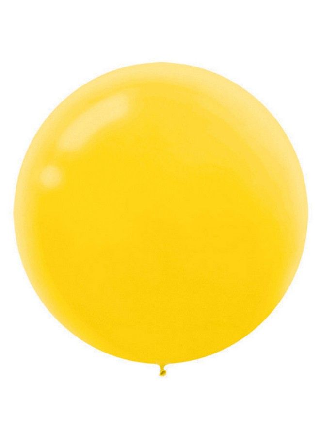 Amscan Party Perfect Round Latex Balloons Decoration 4 Pieces Made From Latex Yellow Sunshine 24" By Model:115910.09 - Image 1