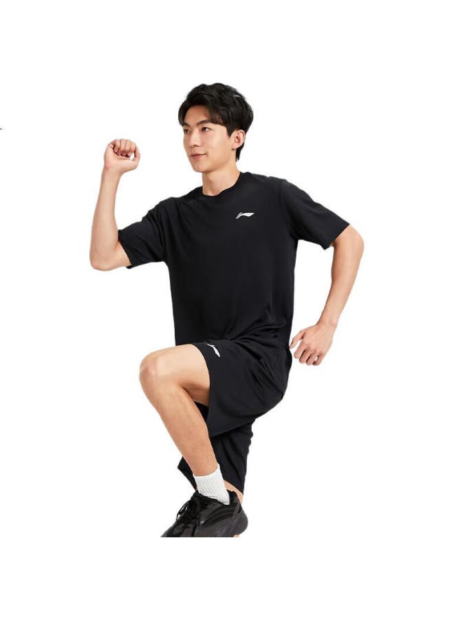 Li-Ning Men'S Sports Set, Summer Ice Silk Short-Sleeve Shorts, Quick-Dry Shirt, For Running, Middle School Physical Exam, Sports, Badminton, And Fitness