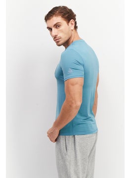 Reebok Men Sportswear Fit Short Sleeve Training T-Shirt, Blue  - Image 3