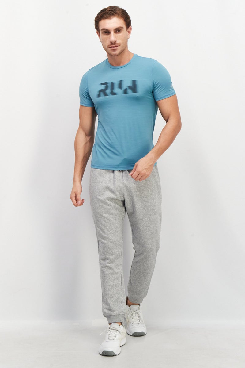 Reebok Men Sportswear Fit Short Sleeve Training T-Shirt, Blue - Image 2