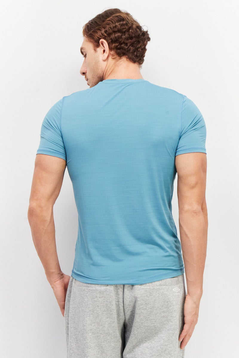 Reebok Men Sportswear Fit Short Sleeve Training T-Shirt, Blue - Image 4