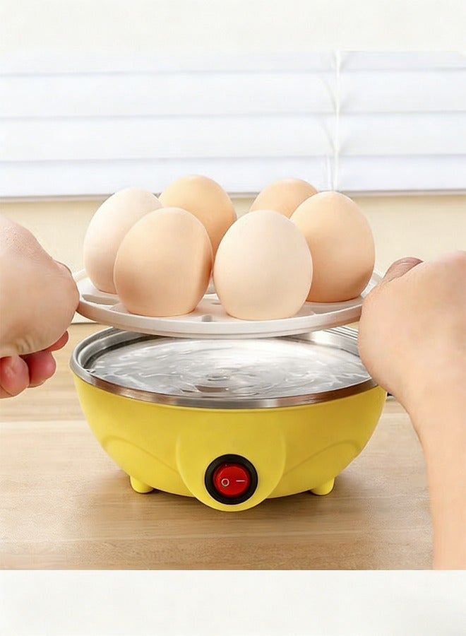 "تاقومارت طباخ بيض الدجاج يصنع ما يصل إلى 7 بيضات مسلوقة كبيرة مضادة للحرق الجاف وإيقاف التشغيل التلقائي مع لوحة تسخين للبيض الصلب واللين والمسلوق (أصفر) - Image 2