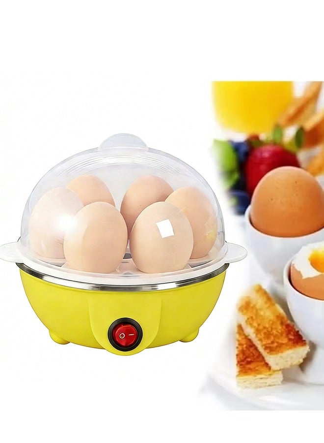 "تاقومارت طباخ بيض الدجاج يصنع ما يصل إلى 7 بيضات مسلوقة كبيرة مضادة للحرق الجاف وإيقاف التشغيل التلقائي مع لوحة تسخين للبيض الصلب واللين والمسلوق (أصفر) - Image 4