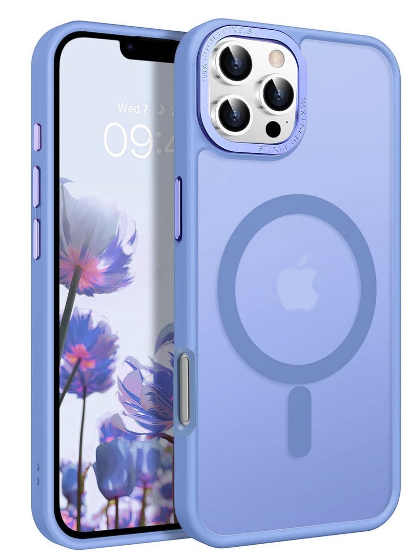 حافظة مغناطيسية لهاتف آيفون آيفون 16 برو 6.3 بوصة حافظة هاتف شفافة غير لامعة رفيعة مقاومة للصدمات ومضادة للأصفر للنساء والرجال والفتيات والأولاد غطاء واقٍ (أزرق سييرا) - Image 1