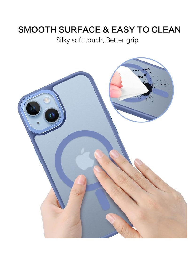 حافظة مغناطيسية لهاتف آيفون آيفون 16 برو 6.3 بوصة حافظة هاتف شفافة غير لامعة رفيعة مقاومة للصدمات ومضادة للأصفر للنساء والرجال والفتيات والأولاد غطاء واقٍ (أزرق سييرا) - Image 3