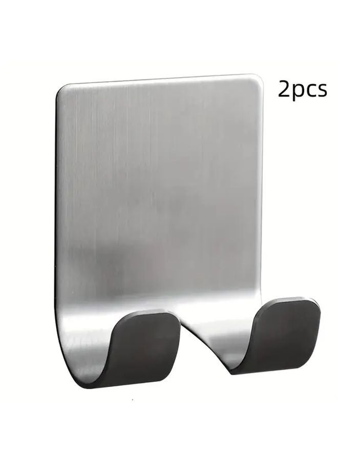 2Pcs Stainless Steel No Drill Adhesive Wall Mounted Shaver Holder Heavy Duty Suction Cup Razor Organizer - Image 1