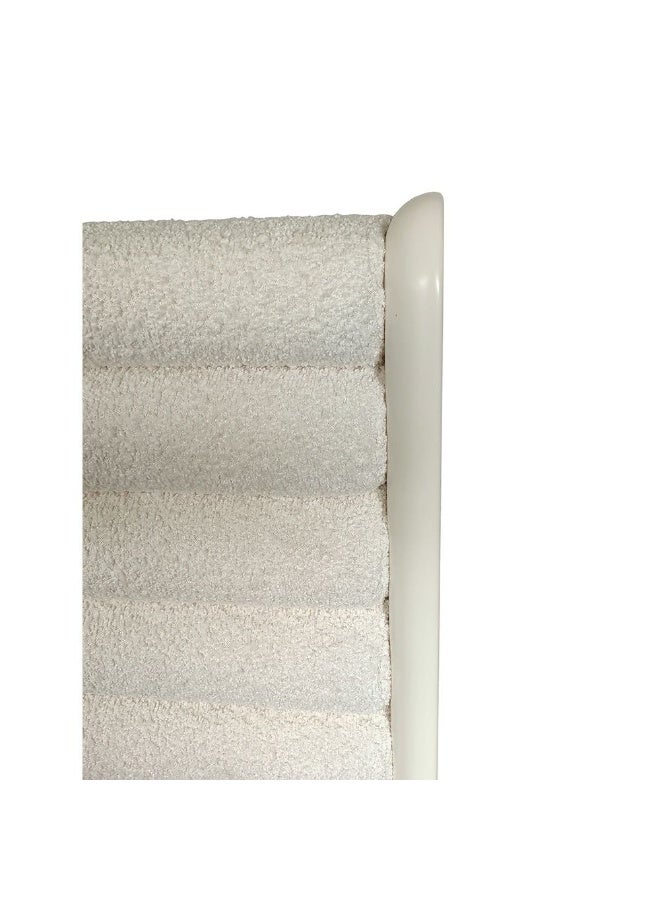 DANUBE HOME Brita 150X200 Upholstered Queen Bed Sturdy Modern Design Wooden Double Bed Frame Furniture Quiet And Comfortable Beds L173.2Xw217Xh120Cm - Off White/Beige - Image 2