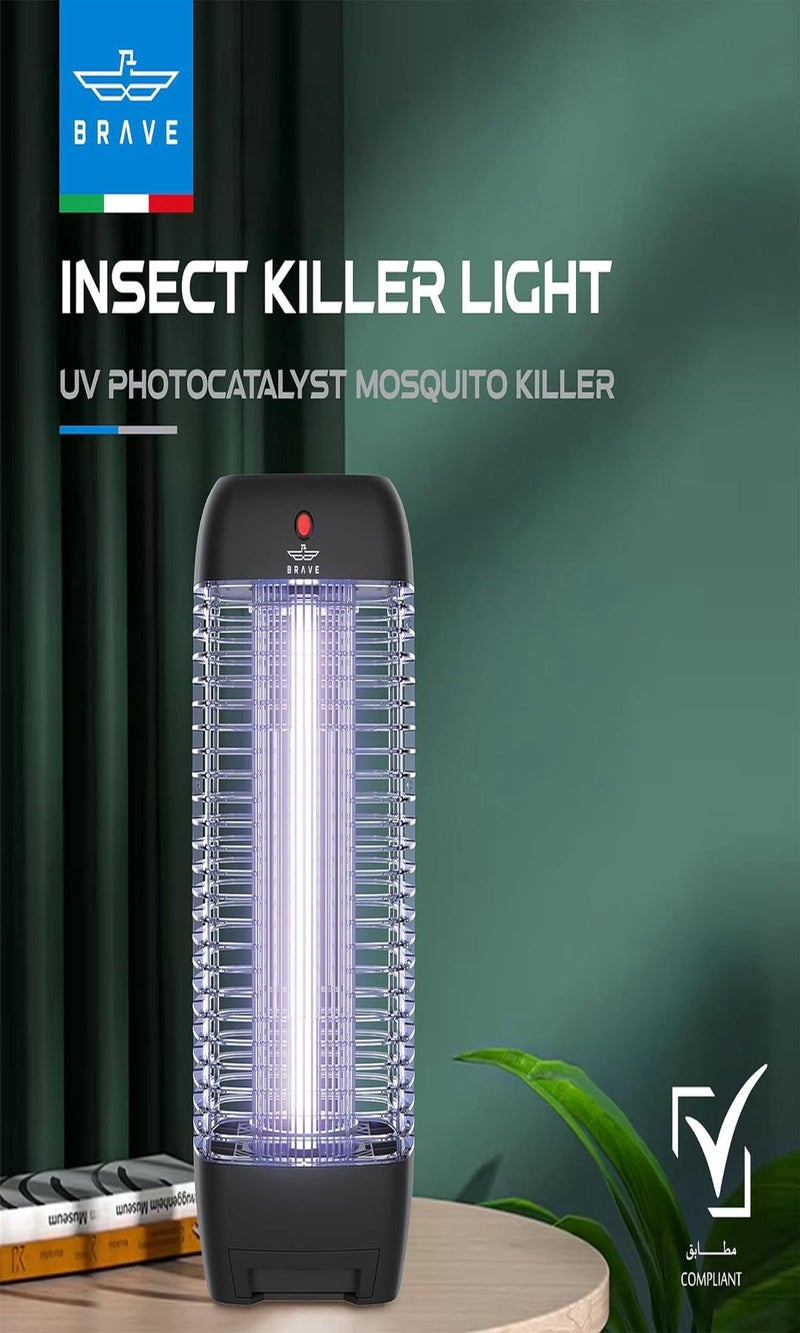 Brave Powerful High Power Electric Bug Zapper with UV Light - Mosquito Killer, Insect Killer, Fly Trap, Mosquito Lamp, Mosquito Trap - 10W & 1800V Power Supply - Smart Pest Control Device for Indoor & Outdoor Use of Home, Patio, Garden, Kitchen, Office and Camping - Safe, Eco-Friendly, Durable, Silent - 24/7 Protection (Black) - Image 3