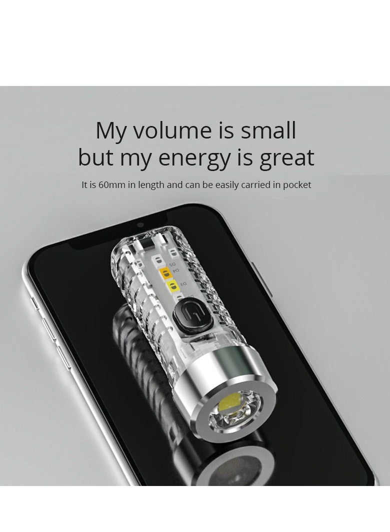 LED Flashlight Clip Mini Torch Pen Light,TyPE-C multifunctional red and blue flash fluorescent,Portable Pocket EDC Flash Light for Daily Using,Backpacking,Camping,and Hiking - Image 4