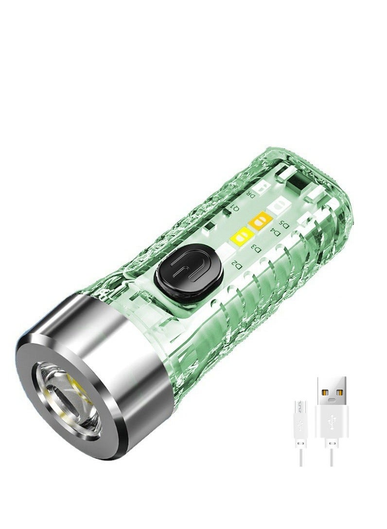 LED Flashlight Clip Mini Torch Pen Light,TyPE-C multifunctional red and blue flash fluorescent,Portable Pocket EDC Flash Light for Daily Using,Backpacking,Camping,and Hiking  - Image 1