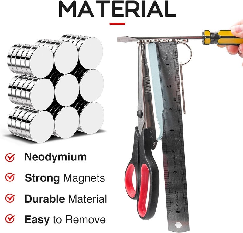 SLASA 50pcs 12x1mm Tiny Neodymium Magnets – Small Round Rare Earth Magnets for Crafts, Fridge, Whiteboard, Office, Kitchen Cabinet, Refrigerator, Strong Mini Disc Magnets - Image 1