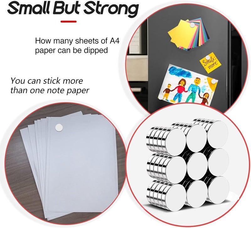 SLASA 50pcs 12x1mm Tiny Neodymium Magnets – Small Round Rare Earth Magnets for Crafts, Fridge, Whiteboard, Office, Kitchen Cabinet, Refrigerator, Strong Mini Disc Magnets - Image 2