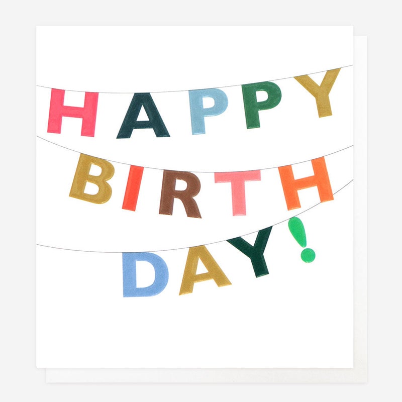 Caroline Gardner Colorful Bunting Happy Birthday Greeting Card