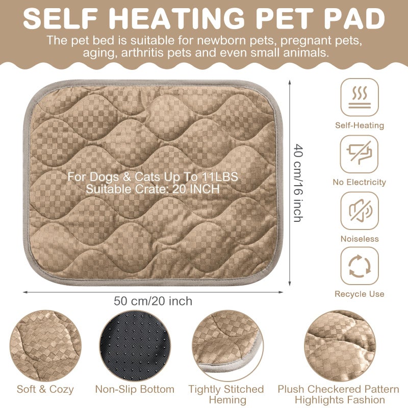 Tujoe 4 Pack Self Warming Cat Mat Self Heating Cat Pad Warm Thermal Pet Bed Washable Dog Crate Pad Body Heat Dog Bed Mat Blanket Non Slip Bottom for Outdoor Indoor Pets - Image 2