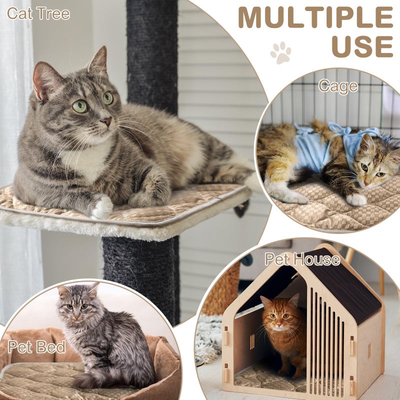 Tujoe 4 Pack Self Warming Cat Mat Self Heating Cat Pad Warm Thermal Pet Bed Washable Dog Crate Pad Body Heat Dog Bed Mat Blanket Non Slip Bottom for Outdoor Indoor Pets - Image 4