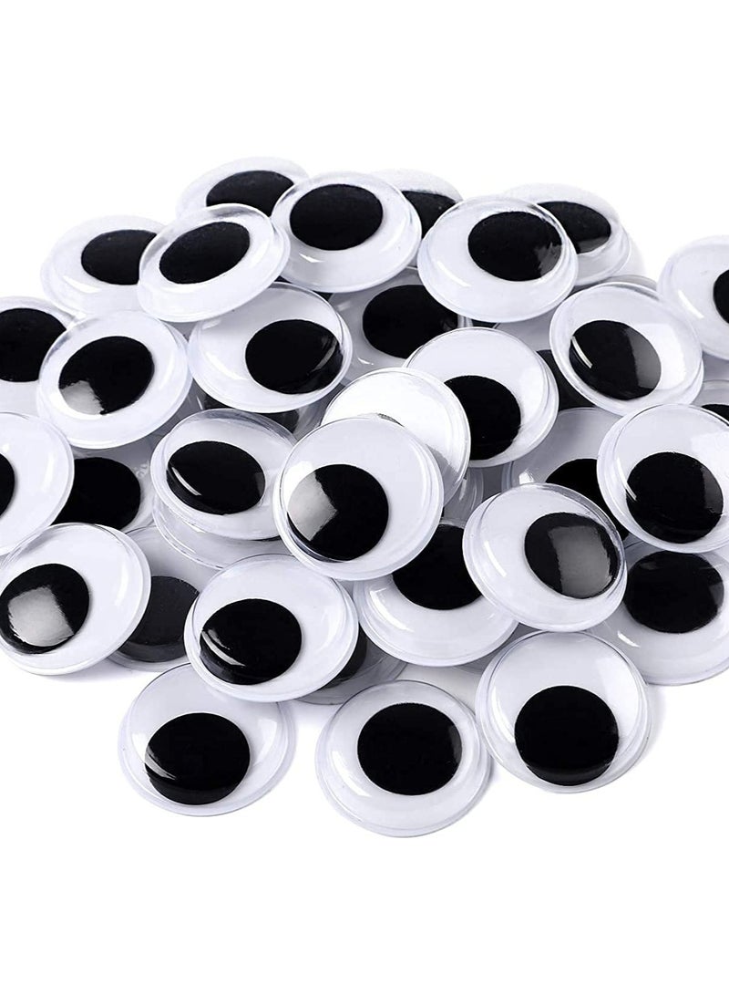 كابتن تيك Wiggle Eyes Self Adhesive Black White Googly Eyes, Plastic Wiggle Eyes Self- Adhesive Googly Eyes for Scrapbooking DIY Crafts Doll Masking Supply for DIY Crafts Decoration (30mm) 200 Pieces - Image 1
