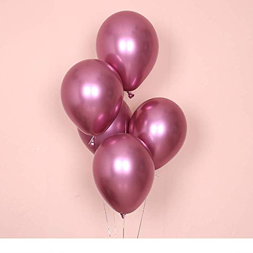 Crackles Super Shiny HD Metallic Chrome Balloons Pink for Party Decorations -Pack of 50 - Image 3