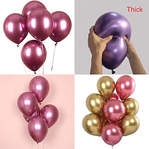 Crackles Super Shiny HD Metallic Chrome Balloons Pink for Party Decorations -Pack of 50 - Image 2