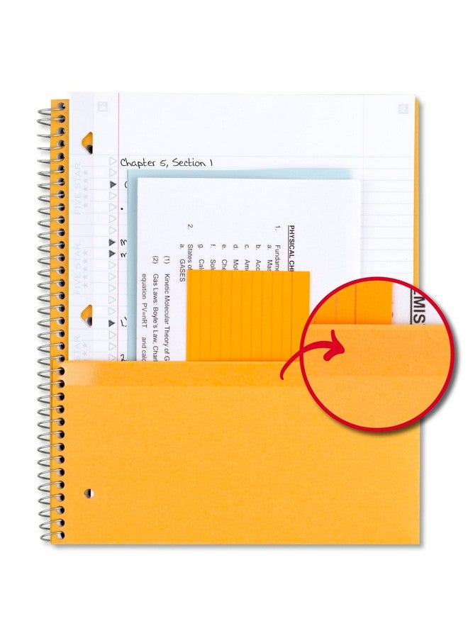 Five Star Spiral Notebook + Study App, 5 Subject, College Ruled Paper, Fights Ink Bleed, Water Resistant Cover, 8-1/2" x 11", 200 Sheets, Blue (73635) - Image 4