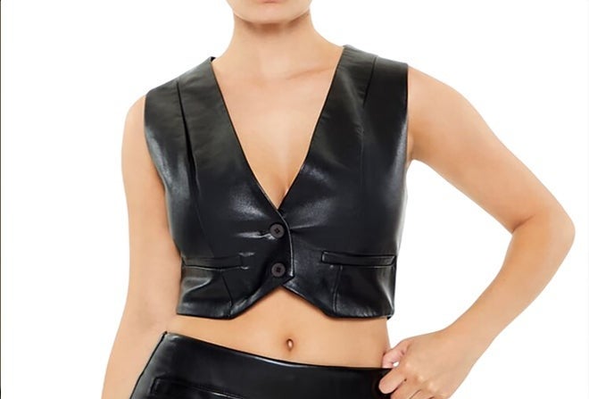 FOREVER 21 Faux Leather Cropped Vest - Image 1
