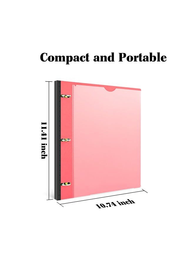 INFUN 1 Inch Telescoping 3 Ring Binder - 1PCS,Flexible Round Binder with Customizable Front Cover and Clear Catalog Pocket, 1 Inch Rings, 225 Sheet Capacity-Red - Image 5