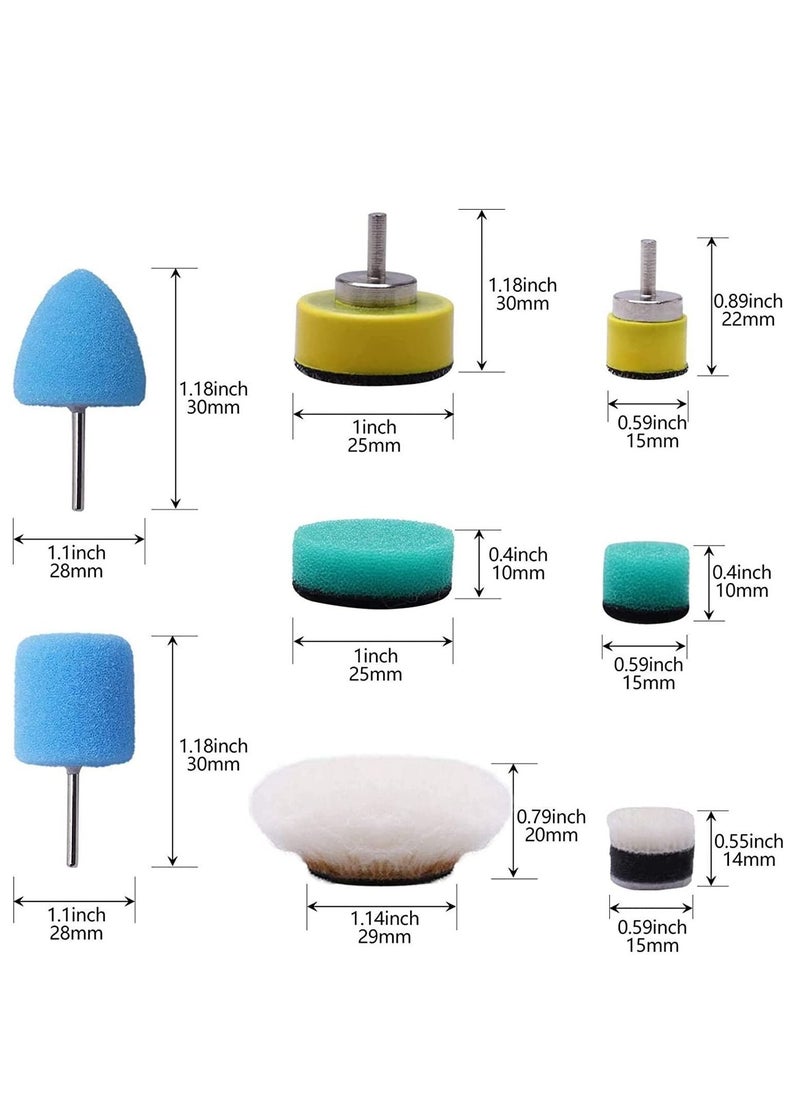 Y&D - Mini Buffing Polishing Pads, 16Pcs Detail Polisher Pads Use On Rotary Tools, Cordless electric drill, Tool for Tight Area Detailing Waxing And Sealing Glaze - Image 1