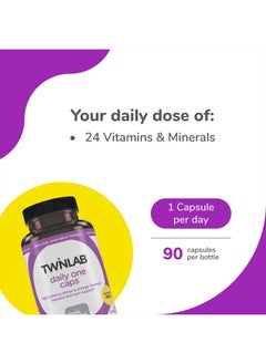 Twinlab Daily One Caps Without Iron - Nutritional Supplement with Zinc, B Vitamins, Magnesium, and More - 180 Capsules  - Image 3