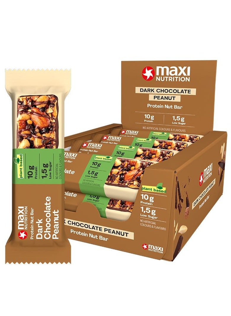 Maxi Nutrition Maxi Nutrition Protein Nut Bar Dark Chocolate Peanut 46G - Box of 12 pcs 