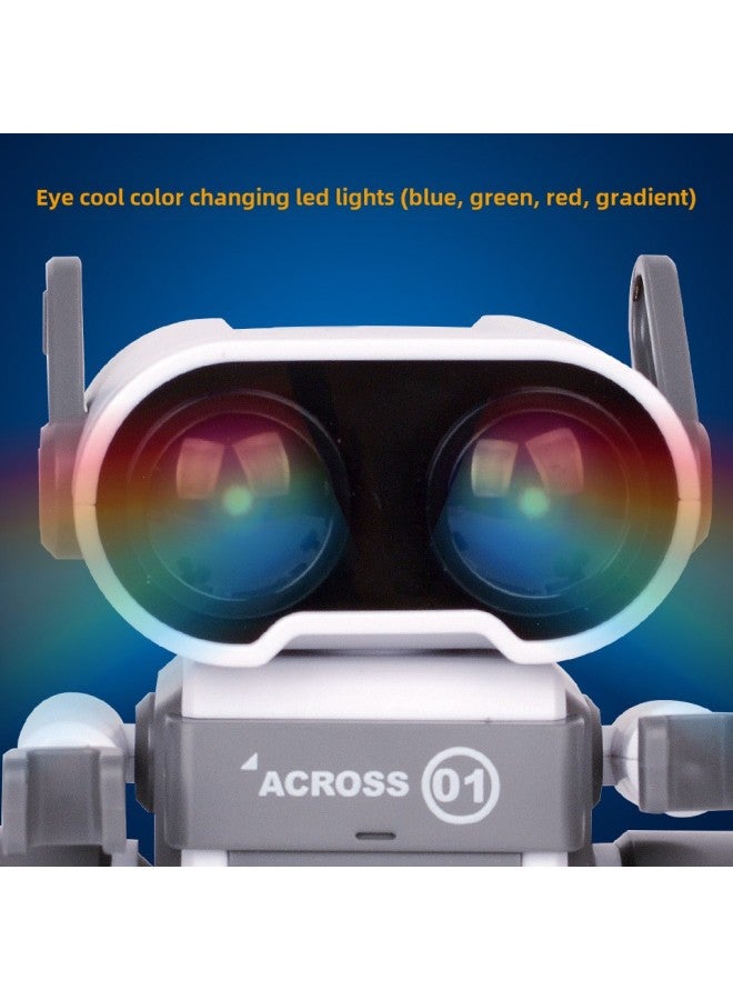 Cross Border 2.4g Mini Robot Smart Remote Control Robot Tray Headset Music Boy Girl Toy-Color:Pink White  - Image 4