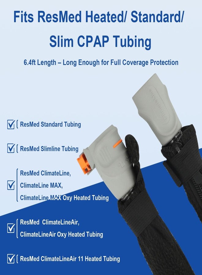 غطاء خرطوم جهاز التنفس CPAP المقاوم للقطط من VigorKeeper بطول 6.4 قدم، متوافق مع ملحقات جهاز ResMed AirSense 11، يمنع التكثف ويقلل من ضوضاء الاحتكاك، يناسب أنابيب ResMed ClimateLineAir 11 المُدفأة، وأنابيب CPAP النحيفة والقياسية. - Image 5