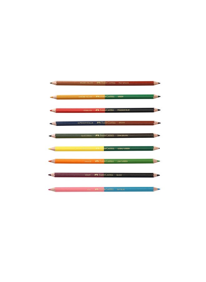 FABER-CASTELL - Faber-Castell Bi-Colour Pencil, Pack of 18 (Assorted) - Image 1