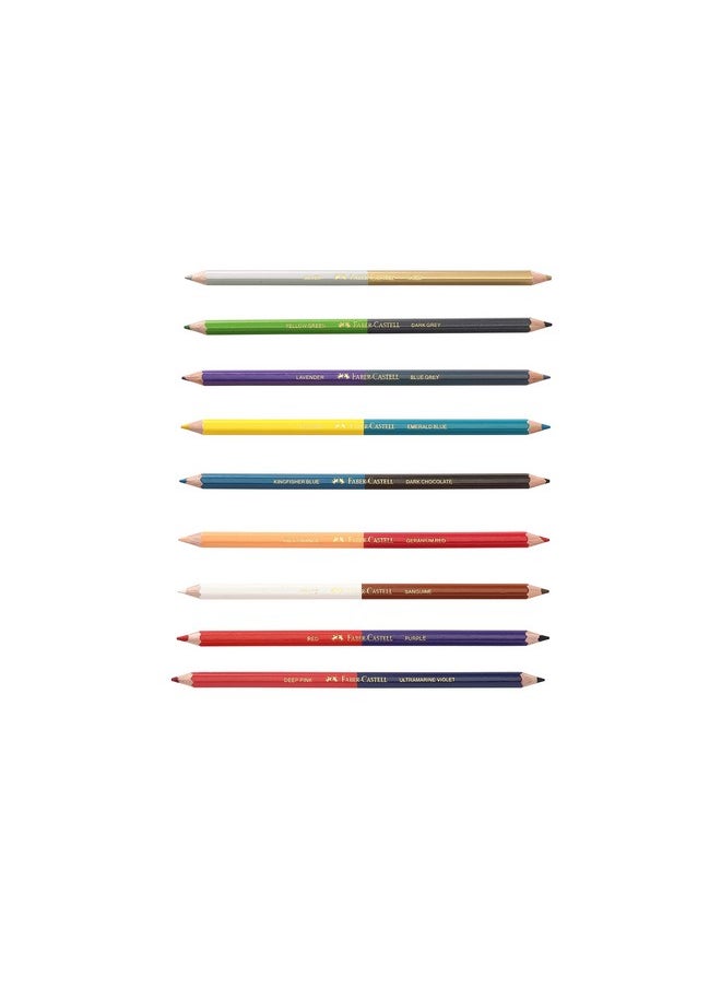 FABER-CASTELL - Faber-Castell Bi-Colour Pencil, Pack of 18 (Assorted) - Image 1