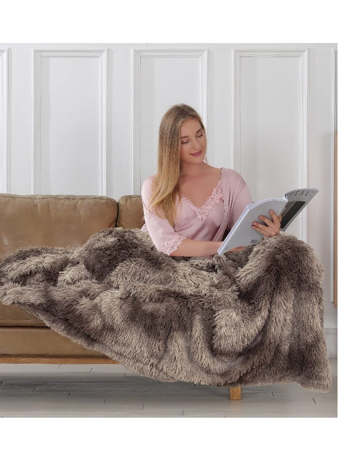 بطانية مزخرفة ناعمة جداً من الفراء الصناعي بحجم 50 × 63 - Image 3