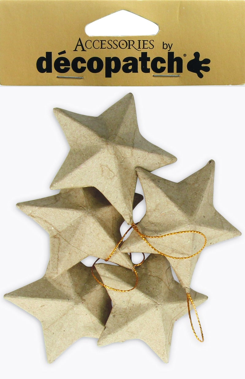 DÃ©copatch décopatch Mache Star to Hang, 3 x 8 x 8 cm, Brown, 5 Pack - Image 5